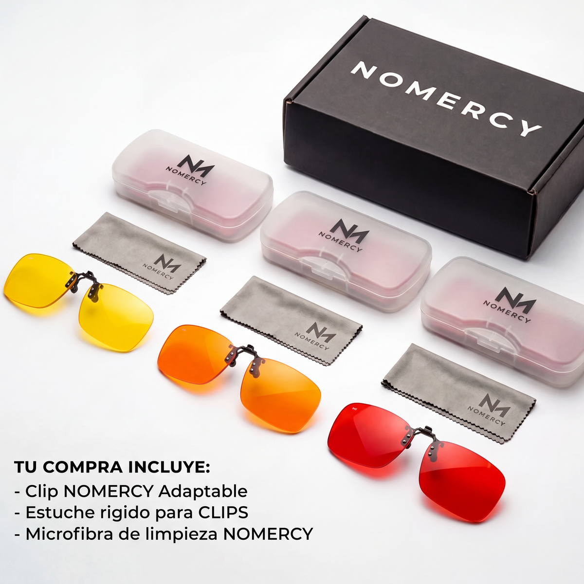 Clip NOMERCY™ para Anteojos con Aumento* - Filtra las luces fuertes sin cambiar tus anteojos